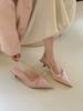 Gentle ballet, pink bow word Mary Jane sandals women's empty half-bag head shoes