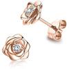 Rose series small fragrant wind earrings, flower design exquisite fashion sweet wind, versatile temperament stud earrings