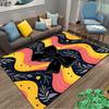 "Colorful Wave Pattern Carpet with Black Bow and Leaf Design" Suitable for use as an anti-slip for living room bedroom sofas