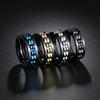 Fashion Punk Style Gear Rotating Anxiety Fidget Ring Titanium Steel Chain Spinner Rings For Men Rock Biker Wedding Party Jewelry