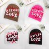 Acrylic Knit Hat With Love Alphabet Design Street Style Casual For Autumn