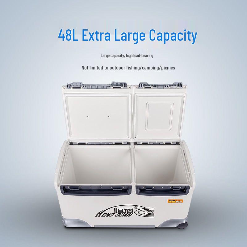 Hengguan 48L Car-Mounted Insulated Outdoor Fishing Cooler Box with Wheels