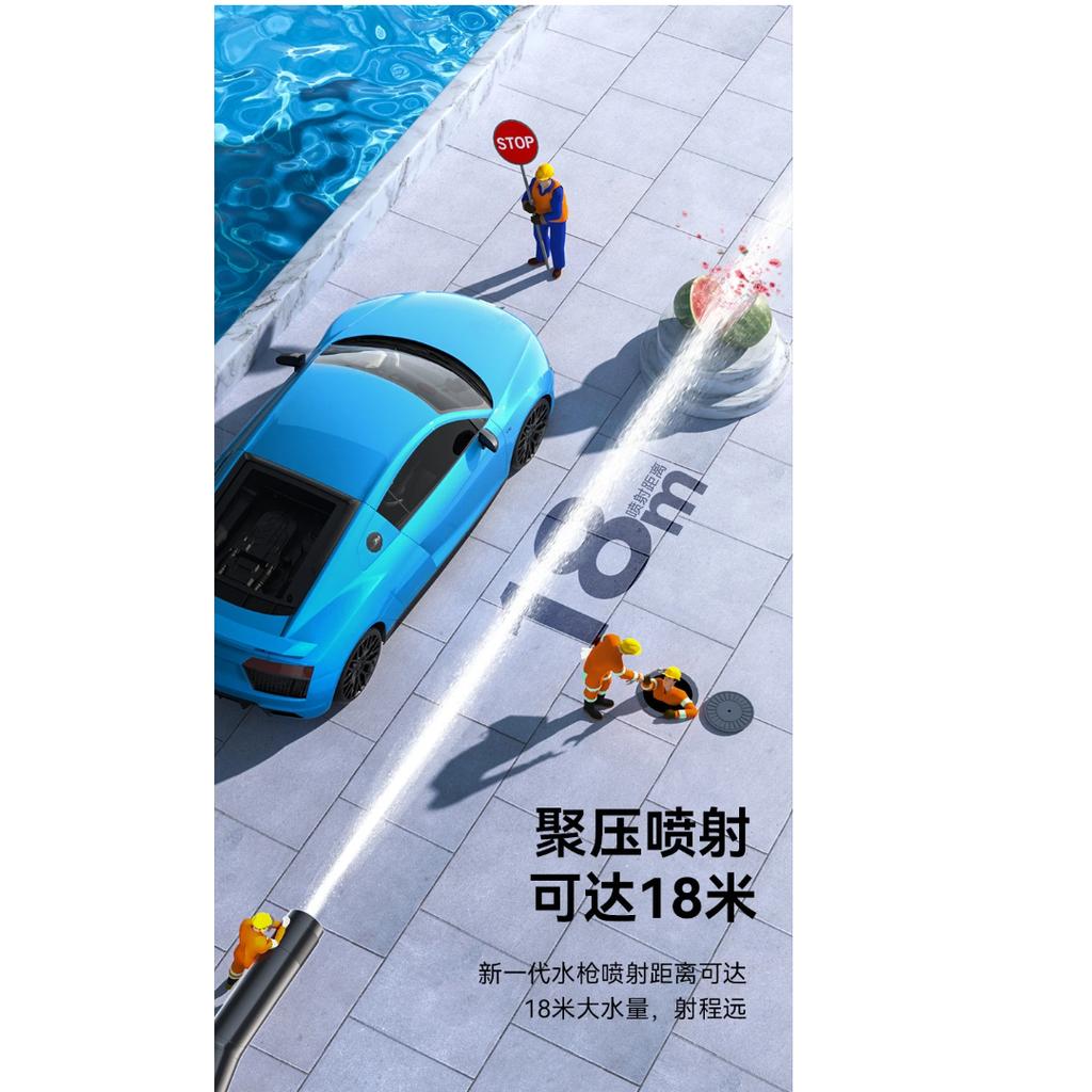 Portable High Pressure Car Wash Water Gun Alloy Spray Nozzle Household Water Sprayer for Car Washing Garden Watering Cleaning Tool