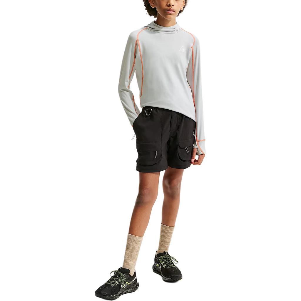 Nike ACG Series Striped Logo Patch Hooded Long Sleeve Kids tops IF1707-078