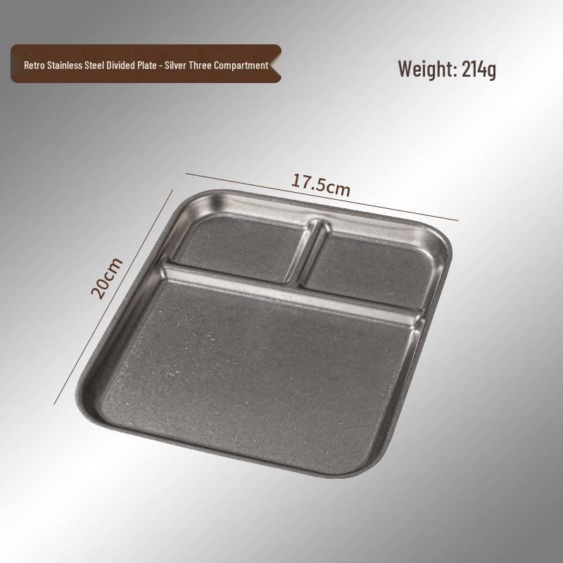 Retro Stainless Steel Compartmented Sauce & Snack Plate