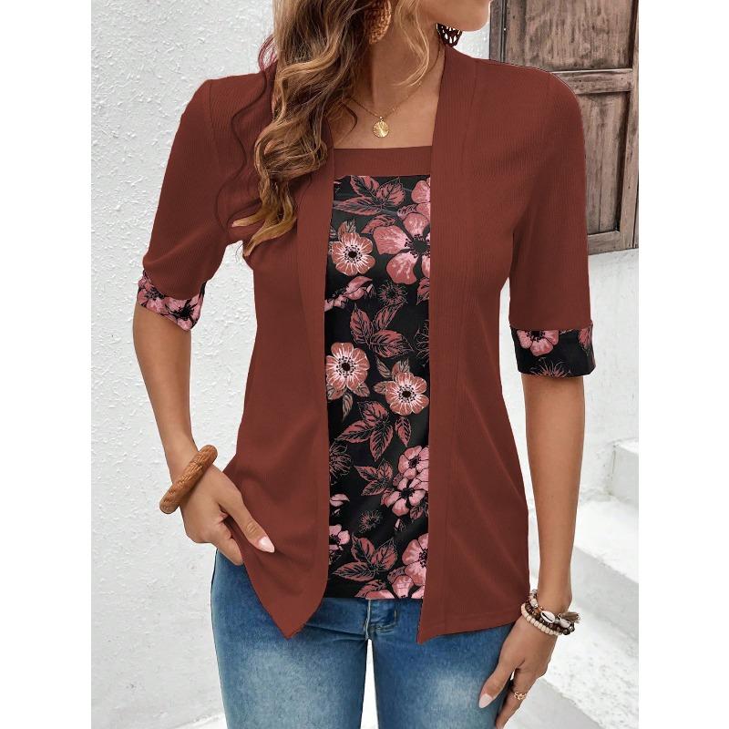 IHUASU Women's Fashion Casual Short Sleeve Blouses & Shirts