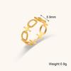 CARLIDANA Ins Geometric Rings Stainless Steel 18k Gold Plated Hollow Multi-Layer Chunky Cross Open Rings for Women Jewelry