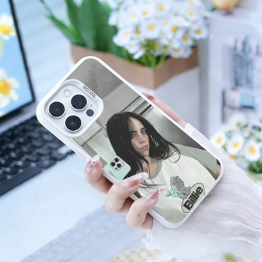 S-Singer B-Billie Eilish  Phone Case For iPhone17, 16,15,14,13,12 Pro Max White Candy Matte Shockproof Cover