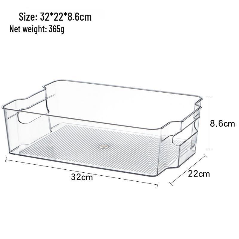 Transparent PET Storage Box for Books, Snacks, Fruits, Vegetables, and Kitchen Organization