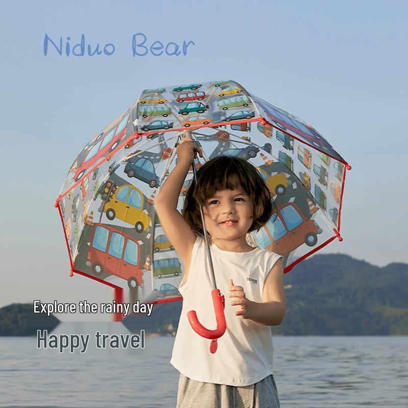 Nidoxiong Kids Transparent Long-Handle Umbrella