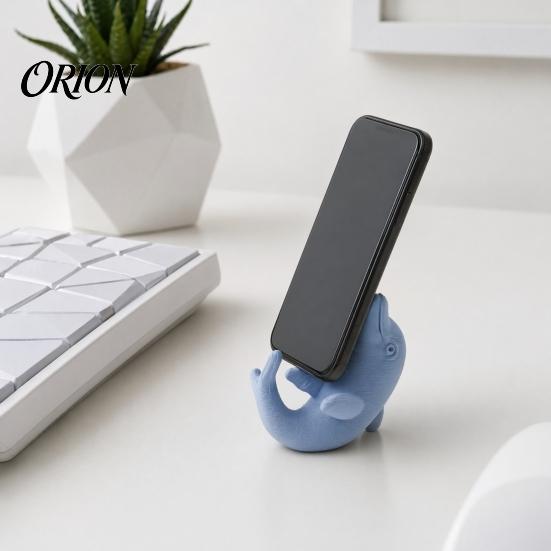 Non-slip Phone Holder 3D Printed Cute Dolphin Stand, Universal Desktop for Cellphone, Vertical Watching TV & Horizontal Dual-Mode Display, Matte