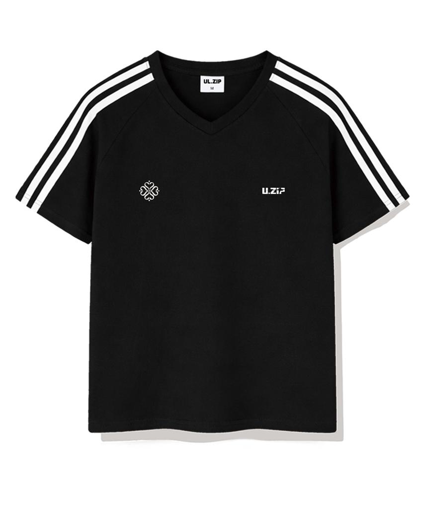 ULIFEZIP Minimal Symbol Track V-Neck Short Sleeve T-Shirt 4 Colors [Ulsv_1501]