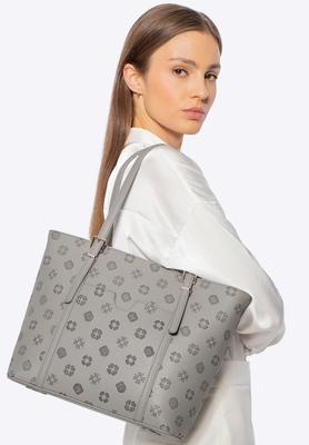 Wittchen Women's Shopper Bag Made Of Imitation Leather With Embossing, Gray, Eco-Leather