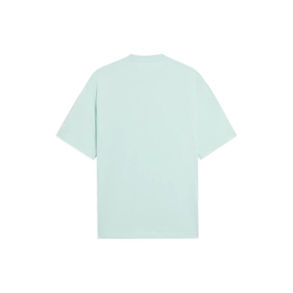 Li Ning Sports Trend Series Solid Color Text Print Round Neck Casual Short Sleeve T-Shirt Men Tops Soft-Water-Blue AHSSA15-3