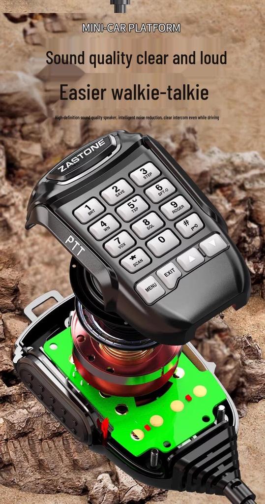 ZASTONE D500 25W Mini Dual-Band Car Radio with Panel Separation for Self-Driving Outdoor Use