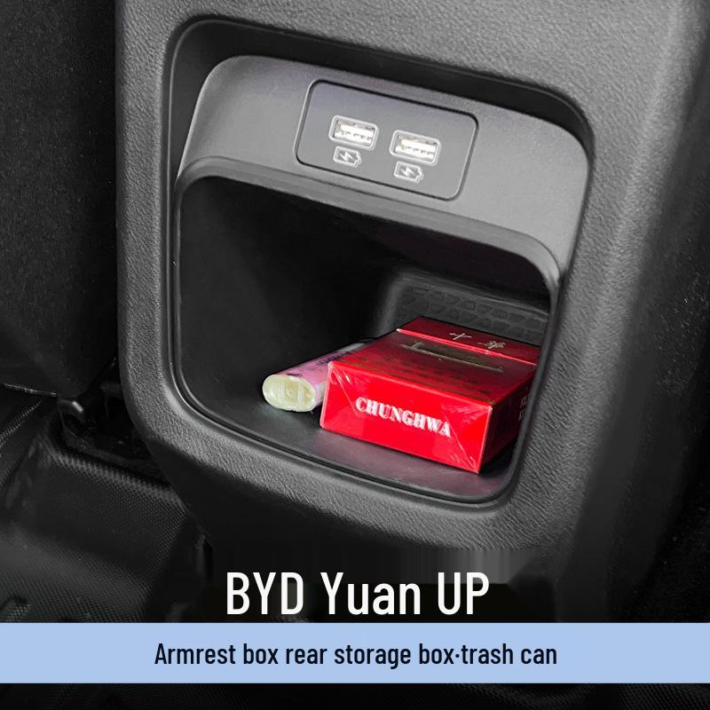 Armrest Rear Storage Box for 24 BYD Yuan Models - Car Interior Organizer