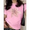 Plus Size Women's Casual Floral Print Women's Crewneck Casual Short Sleeve T-Shirt Summer Harajuku Streetwear Tops Tees Clothes