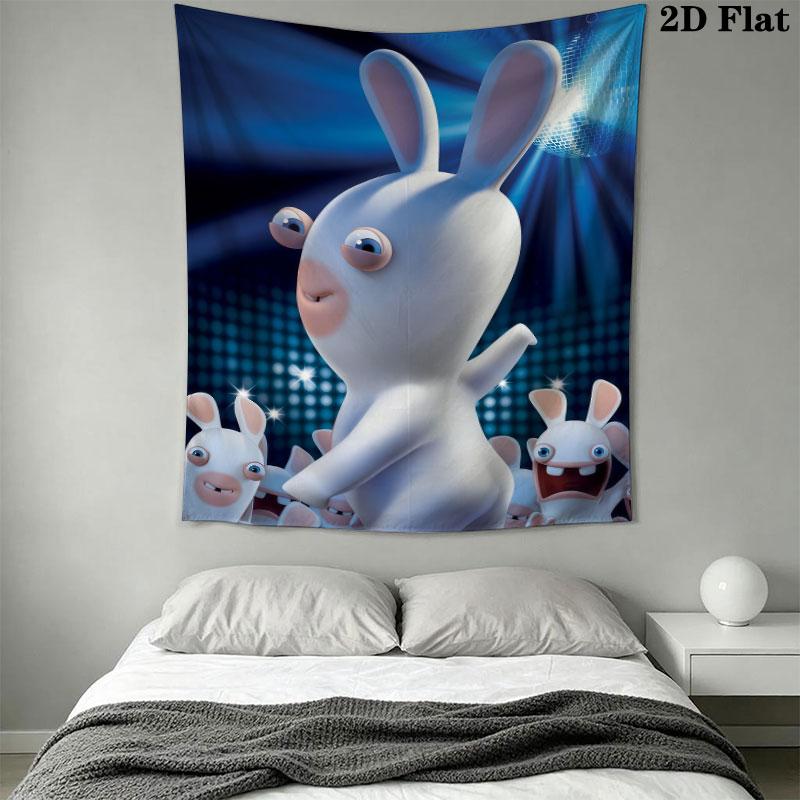 Rabbids Invasion Smile Wall Hanging Printed Fabric Blanket Decorative Tapestries for Bedroom Living Room Home Decor