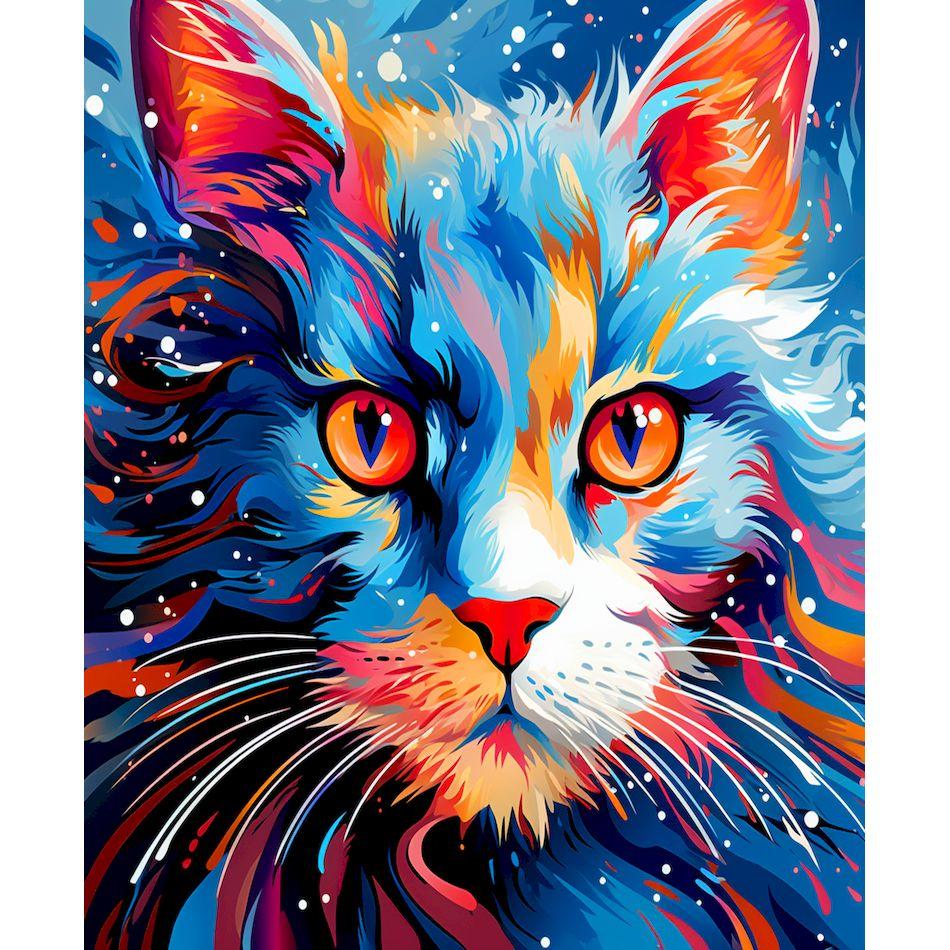 CHENISTORY Paint By Numbers Colorful Cat Animal Acrylic Drawing Canvas Wall Art Oil Painting By Numbers DIY Home Decoration