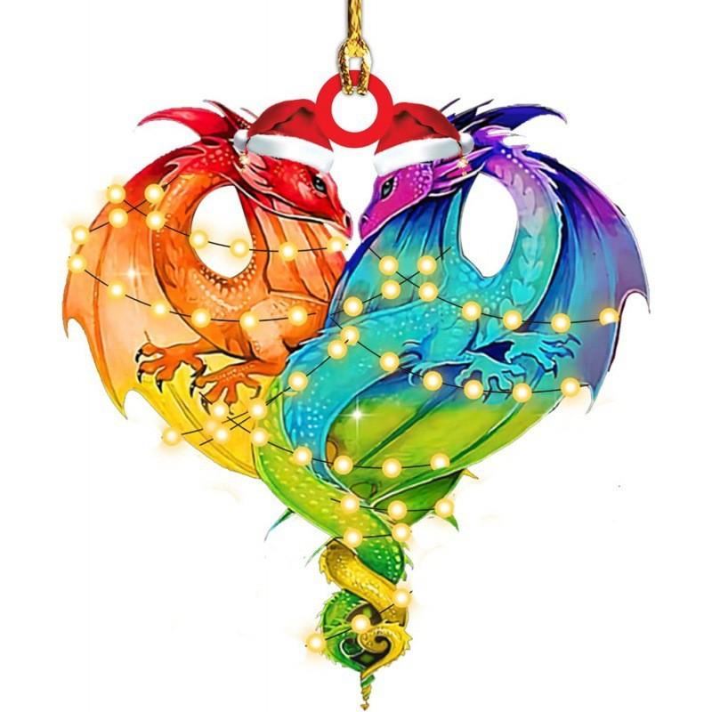 Festive Cartoon Style Acrylic Dragon Car Ornament For Vibrant Christmas Decor