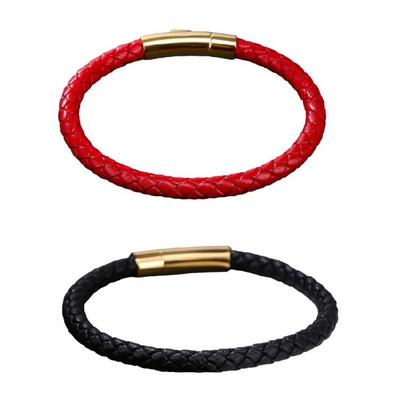 Unisex Geflochtenes Seil Armband Sicheres Federverschluss Sicheres PU-Leder Armband Für Reisen Geschäftstreffen