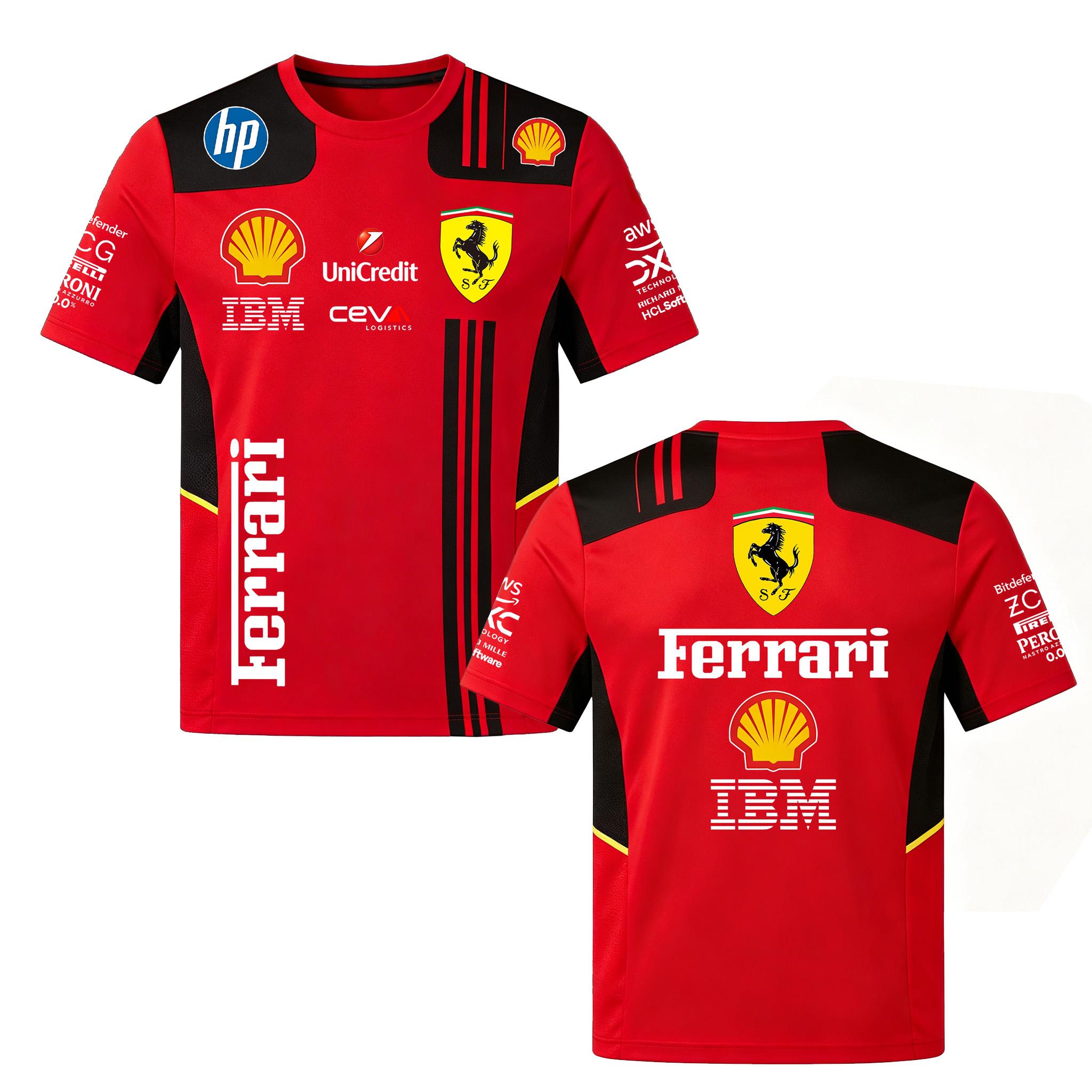 Ferrari 2026  Zomer Ronde Hals 3D Print T-shirt Formule 1 Autosport Korte Mouw Top M