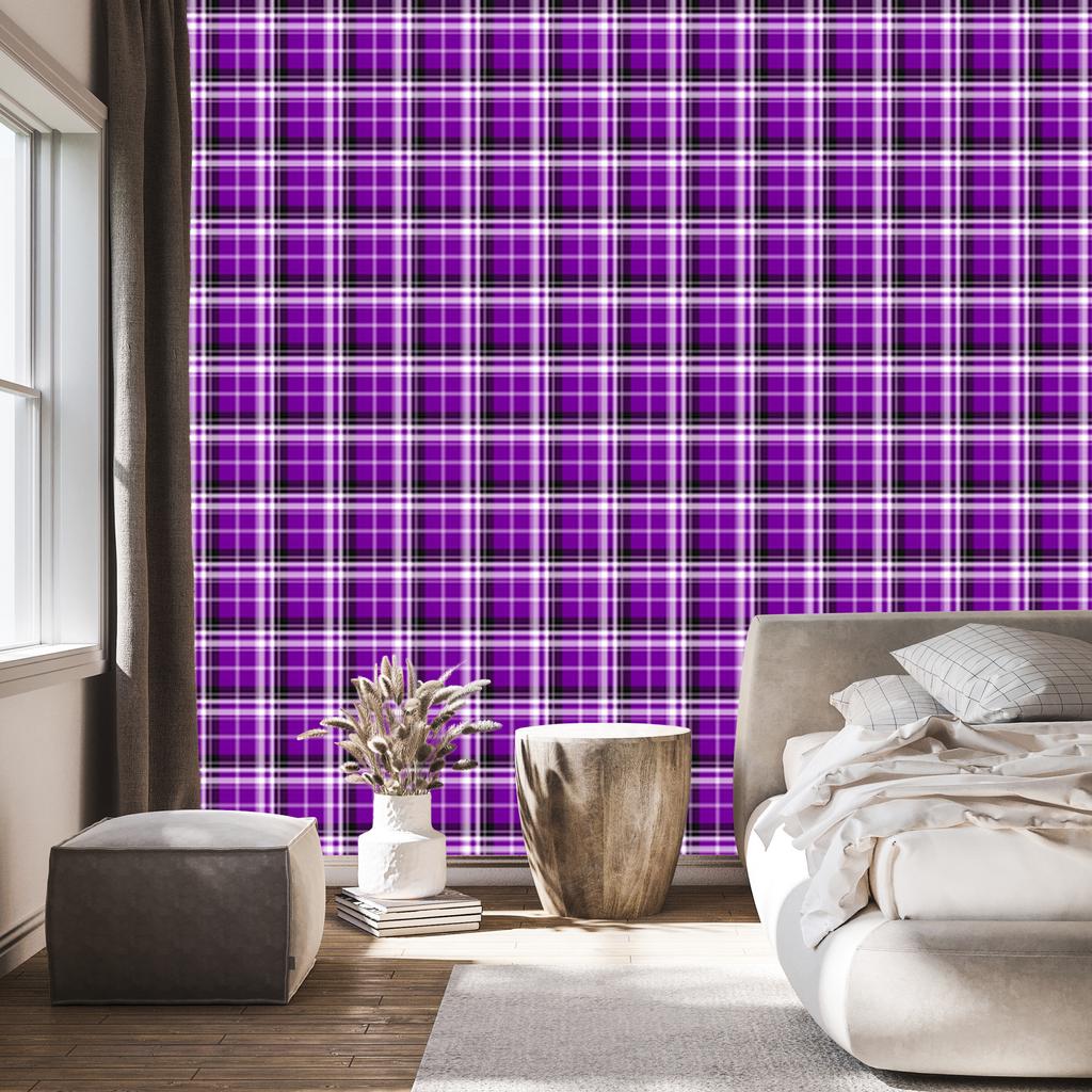 Purple Check Wallpaper - Purple, Plum, Lavender, and Graphite 50x1000