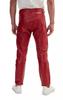 Stylish Men Jean's Genuine Red High Track Leather Lambskin Quality Wear Pant's