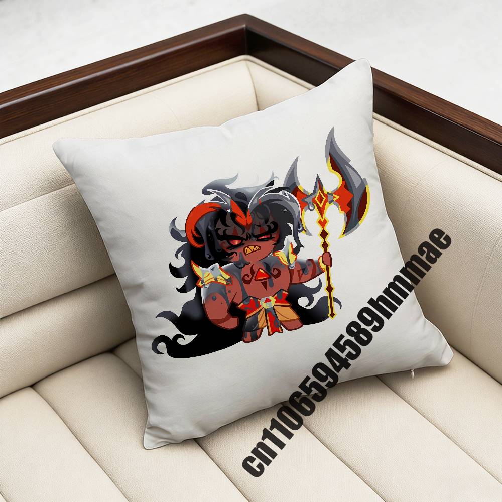 For Burning Spice CCookie Run Throw Pillow Case Sham xcm xcm Square Car Pillowcase Pad Cushion Cover