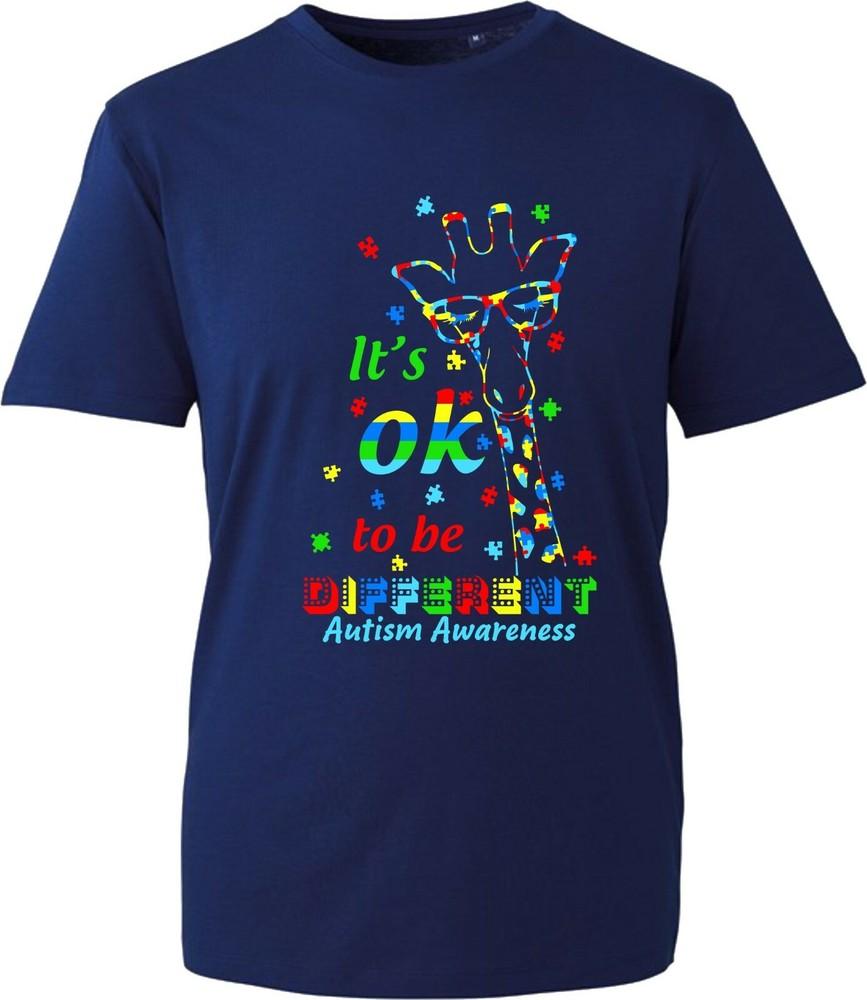Autism Awareness Tshirt Its Okay To Be Different Giraffe Rainbow Colours Gifts S
