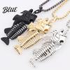 Non-fading Metal Necklace Fish Bone Necklace Punk Street Style Hollow