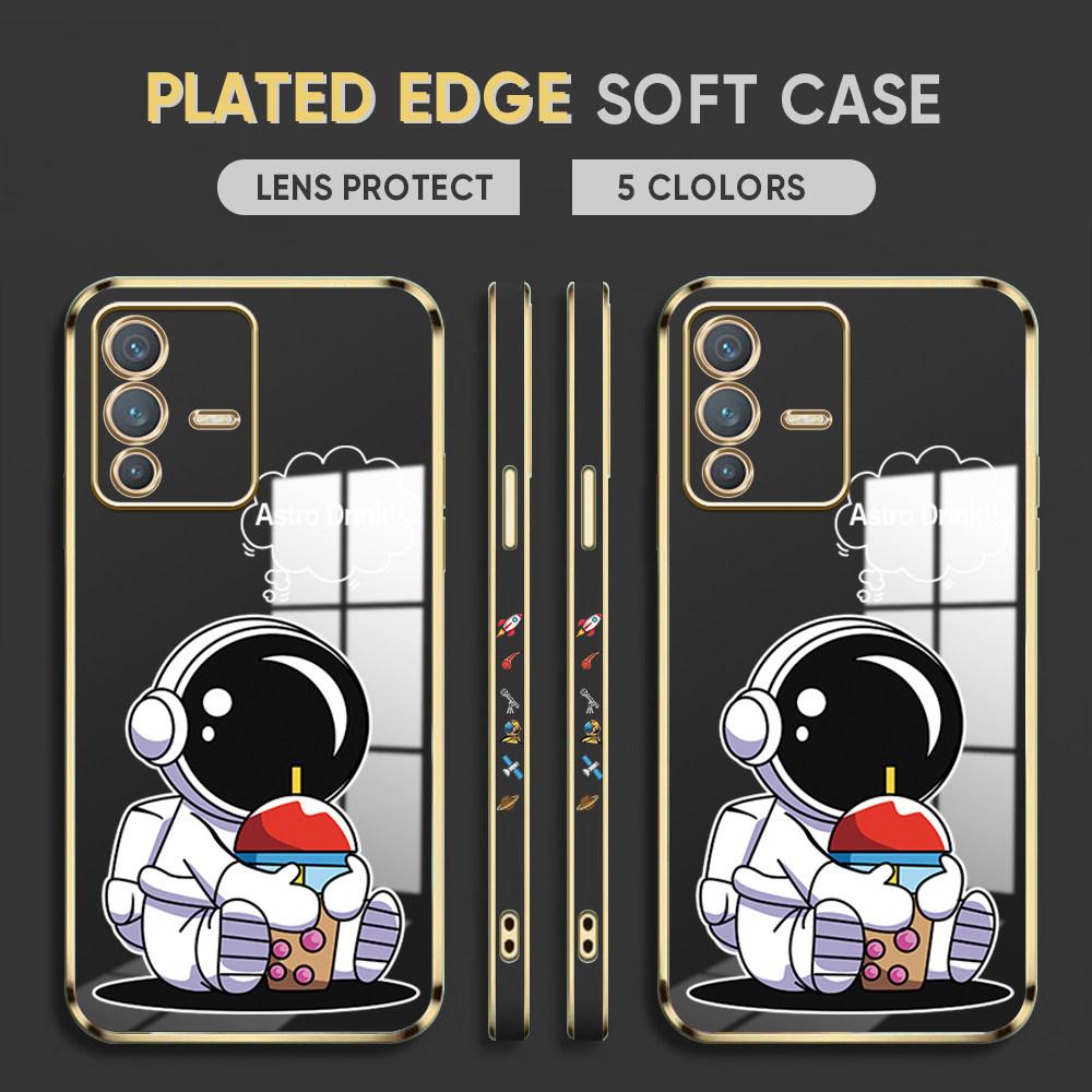 For Honor 90 70 50 X7a X9a P30 Pro P40 Lite Infinix Hot 40i 30i Vivo Y22 Y18 V30 Pro V40 Cute Astronaut Full Camera Protect Soft Phone Case