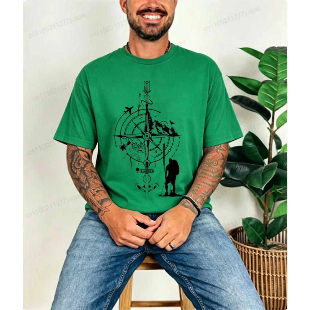 Herren bedrucktes Baumwoll-Oberteil Modisch Vielseitig Kurzarm Bequem Einfache T-Shirts Herren