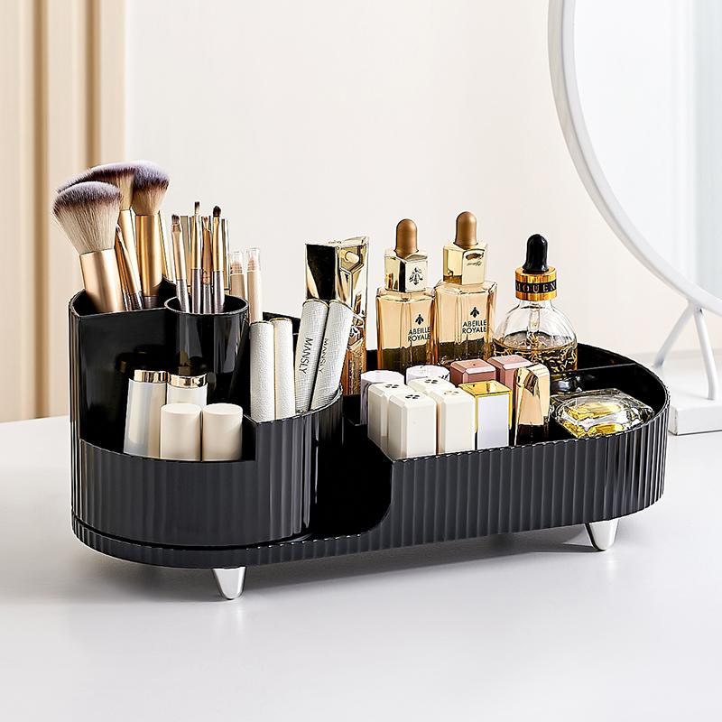 Rotating Cosmetics Storage Box Dressing Table Large Capacity Storage Lipstick Makeup Brush Skincare Organizing Shelving
