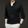 Autumn And Winter Men'S Long-Sleeved Scissor Collar T-Shirt, All Seamless High-Quality German Velvet Thickened Bottomed Top T-Shirt