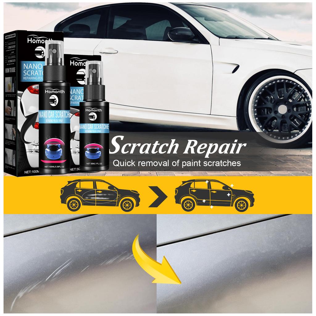 30/100ML Car Motorcycle Scratch Repair Nano Spray Scratch Polish Fast Repairing Set for Deep Scratches Quick Repair Clean Care