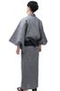 Edoten Yukata Tecido Shijira Tamanho Leve 710 L Conjunto Masculino de 2 Peças, Cinza,