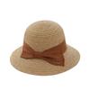 Lafite straw hat seaside beach hat premium straw hat bow sunscreen visor big brim bucket hat women