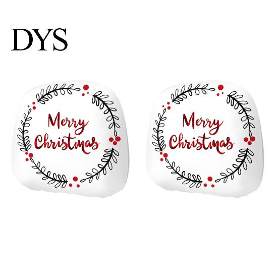 Auto Holiday Gift Ideas 2Pcs Christmas Car Headrest Covers, Elastic Printed Head Rest Cover, Funny Prints Pillow Protector for Cars, Suvs, Universal