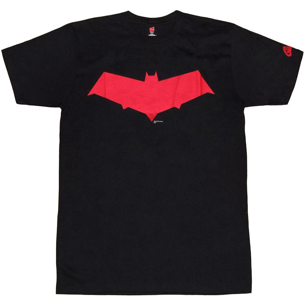 Batman Red Hood Symbol 100% Cotton T-shirt Mens Tees Top L