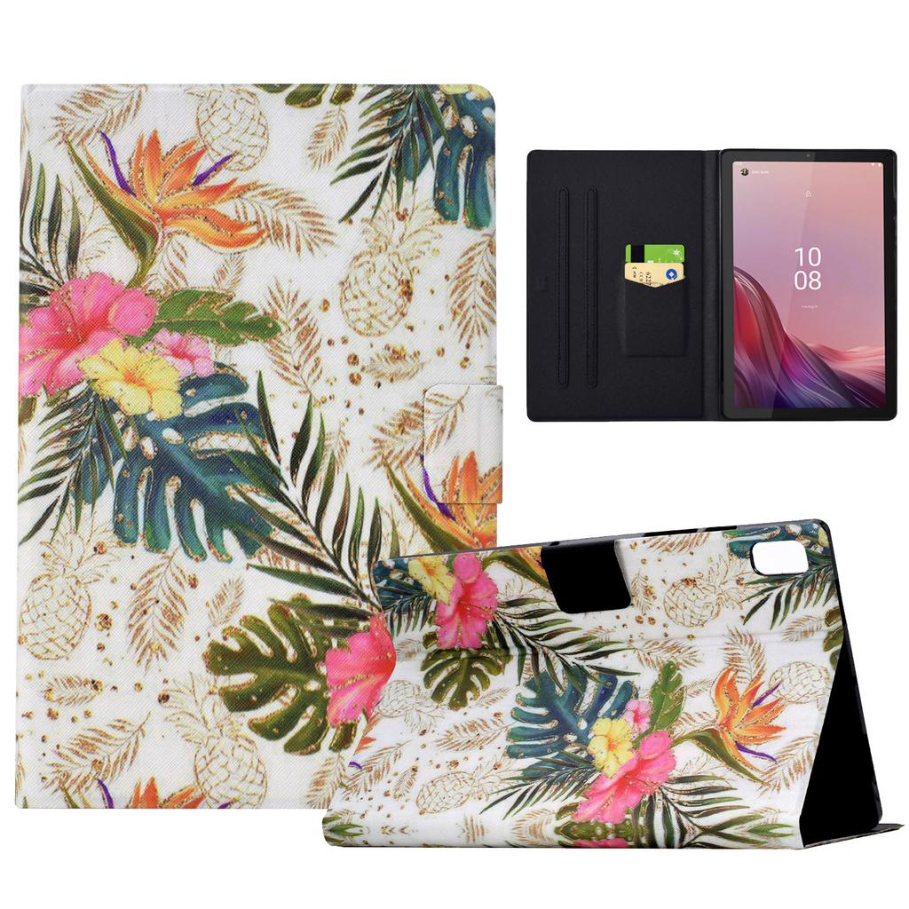 For Lenovo Tab M9 TB-310FU Case Pattern Anti-Collision Leather Shell with Auto Wake/Sleep Function