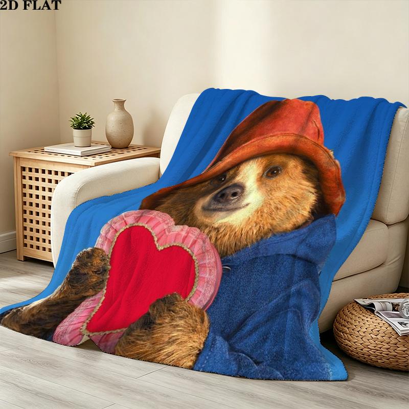 Paddington Print Flannel Blanket, High quality Comfortable for All Seasons, Home Decor, Warmth and Comfort, Perfect for Christmas Gifts