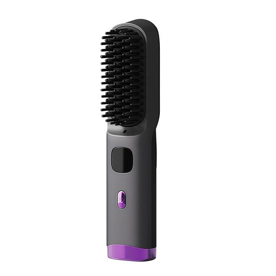 

Cordless Hair Straightener Brush 4 Temperature Settings Mini Hair Straightening Comb USB Rechargeable Fast Heating Electric Hot Brush чёрный