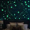 Leuchtende 3D Sterne Punkte Wandaufkleber für Kinderzimmer Schlafzimmer Heimdekoration Leuchten im Dunkeln Mond Aufkleber Fluoreszierende DIY Aufkleber