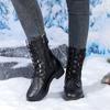Snow Boots Winter New Medium Tube Retro Large Size Side Zipper Thick Heel Women's Boots