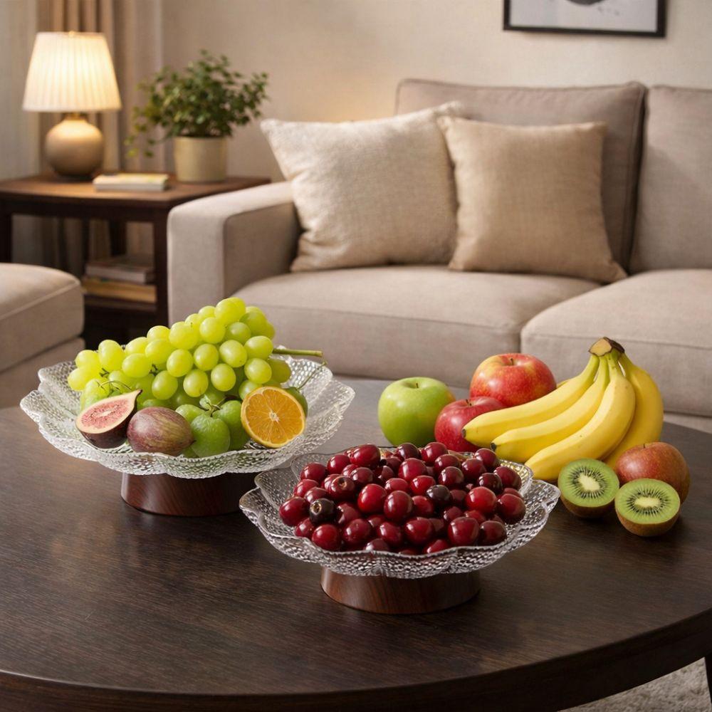 Draining Footed Fruit Bowl Plastic Dried Fruit Plate Modern Pedestal Fruit Bowl  for Kitchen