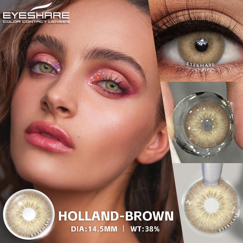 Eyeshare 1 Pair Holland Yearly Contact Lenses Blue Colored Eye Contacts Natural Gray Pupils For Men