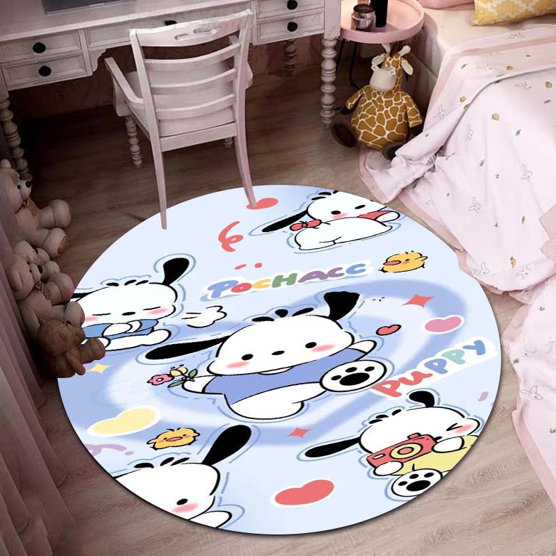 

Various styles of Pochacco cartoon circular carpets can be used to decorate living rooms, bedrooms, sofas, and game rooms; 80cm