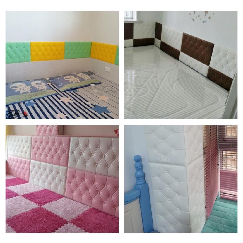 3D DIY Wall Stickers Wallpaper Self-adhesive Thicken Tatami Anti-collision Wall Mat Pad Kids Bedroom Living Room Waterproof