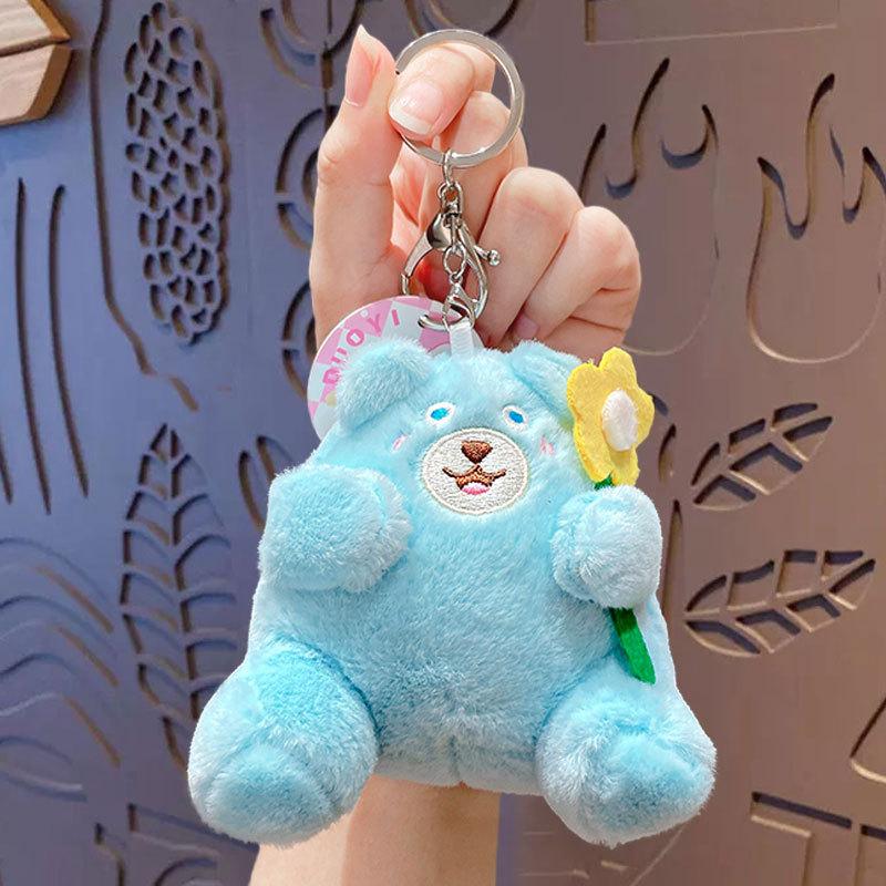 Bouquet Hug Bear Plush Toy Mini Couple School Bag Pendant Doll Cartoon Doll Gift Keychain